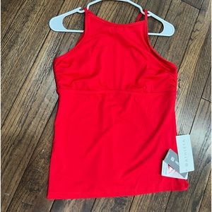 NWT NEW Athleta Red High Neck Tankini Swim Top - Size Large